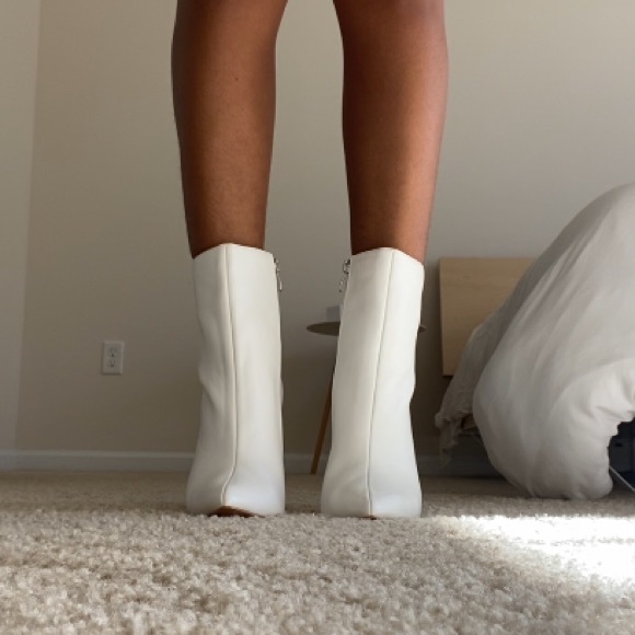 Brand New Flared Heel Sock Boots (White) SOLD - Picture 4 of 11